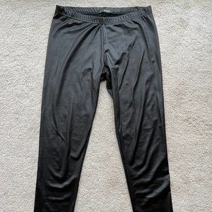 Black Shiny Stretchy Leggings Pants from Quiz UK small